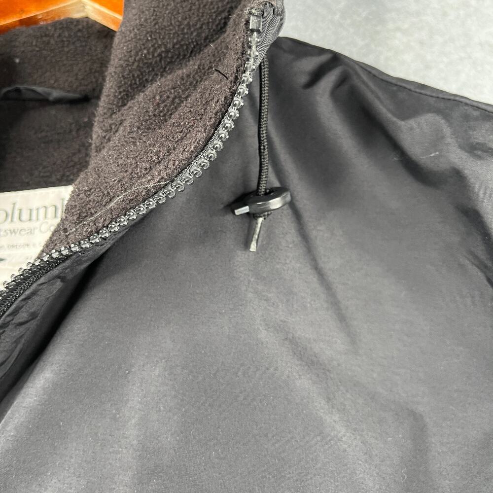 Vintage Columbia Winter Fleece Lined Jacket Mens Large Black Hooded Pockets VTG - Picture 7 of 16
